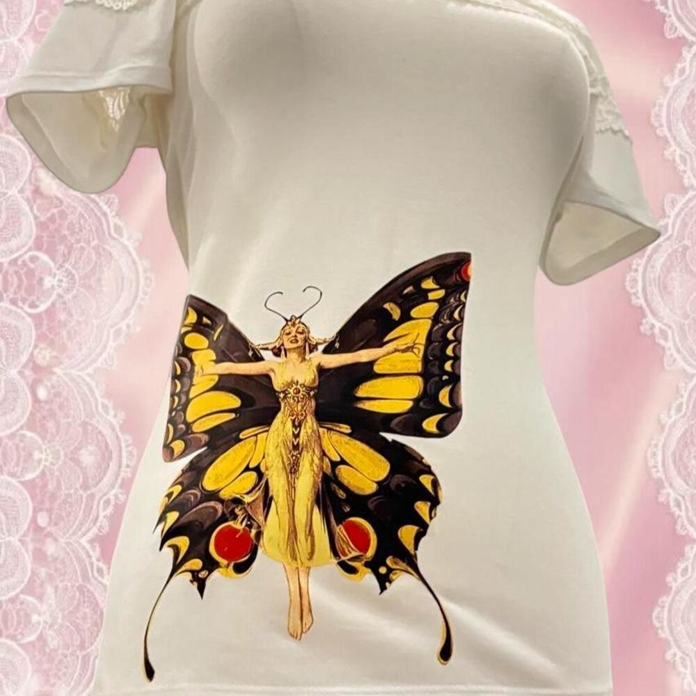 Handmade Butterfly Vintage Lace Shouler Blouse 1 of 1  Women's Blouse